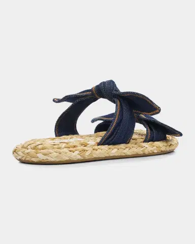 Zimmermann Carousel Denim & Raffia Slides | Thumbnail 2 Zimmermann Carousel Denim & Raffia Slides | Thumbnail 2