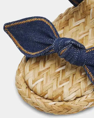 Zimmermann Carousel Denim & Raffia Slides | Thumbnail 3 Zimmermann Carousel Denim & Raffia Slides | Thumbnail 3