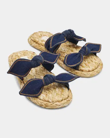 Zimmermann Carousel Denim & Raffia Slides | Thumbnail 6 Zimmermann Carousel Denim & Raffia Slides | Thumbnail 6