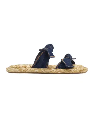Zimmermann Carousel Denim & Raffia Slides | Thumbnail 1 Zimmermann Carousel Denim & Raffia Slides | Thumbnail 1