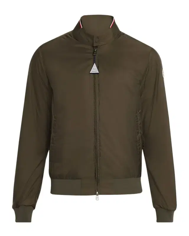 Moncler Men 's Reppe Nylon Collar-Logo Full-Zip Jacket