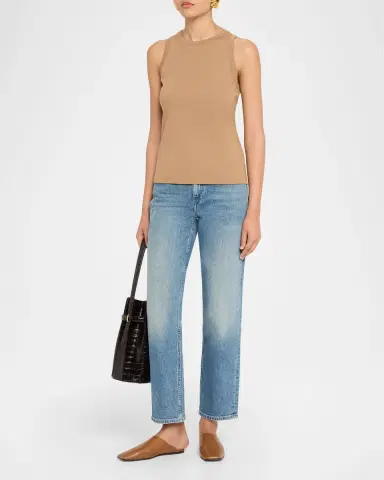 Lafayette 148 New York Swiss Cotton Rib Racerback Tank | Thumbnail 2