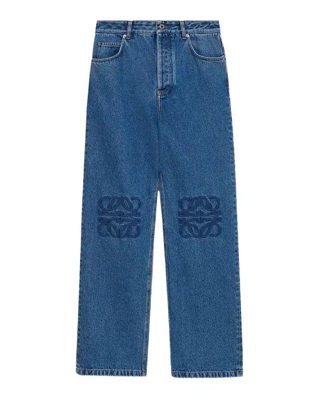 Loewe Men 's Anagram Denim Baggy-Fit Jeans