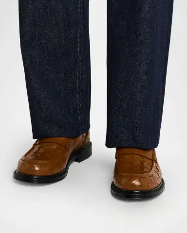 Bottega Veneta Men's James Intrecciato Leather Loafers | Thumbnail 2 Bottega Veneta Men's James Intrecciato Leather Loafers | Thumbnail 2