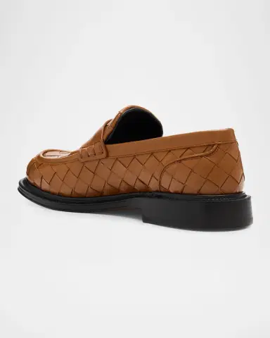 Bottega Veneta Men's James Intrecciato Leather Loafers | Thumbnail 4 Bottega Veneta Men's James Intrecciato Leather Loafers | Thumbnail 4