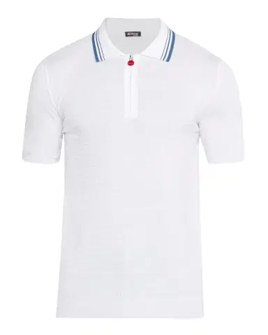 Kiton Men's Half-Zip Cotton Textured Polo Sweater | Thumbnail 1 Kiton Men's Half-Zip Cotton Textured Polo Sweater | Thumbnail 1
