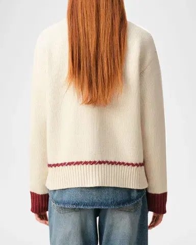 Ami Paris Ami De Coeur Embroidered Collared Cardigan | Thumbnail 3