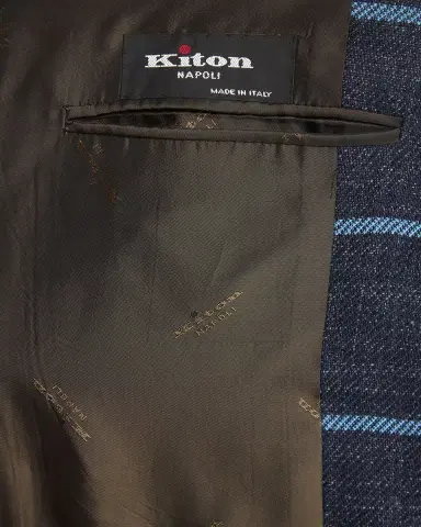 Kiton Men 's Windowpane Check Cashmere-Blend Blazer | Thumbnail 6