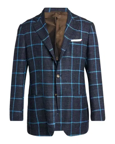 Kiton Men 's Windowpane Check Cashmere-Blend Blazer | Thumbnail 1