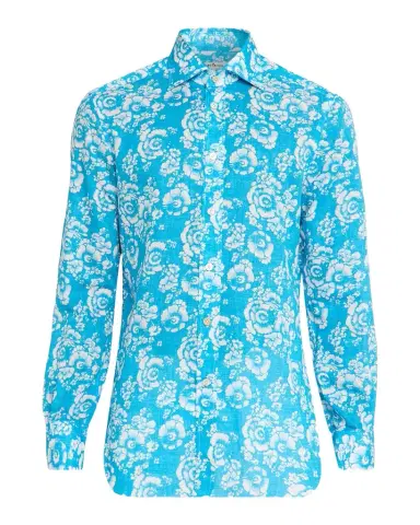 Kiton Men's Cotton Floral Classic Fit Button-Down Shirt | Thumbnail 1 Kiton Men's Cotton Floral Classic Fit Button-Down Shirt | Thumbnail 1
