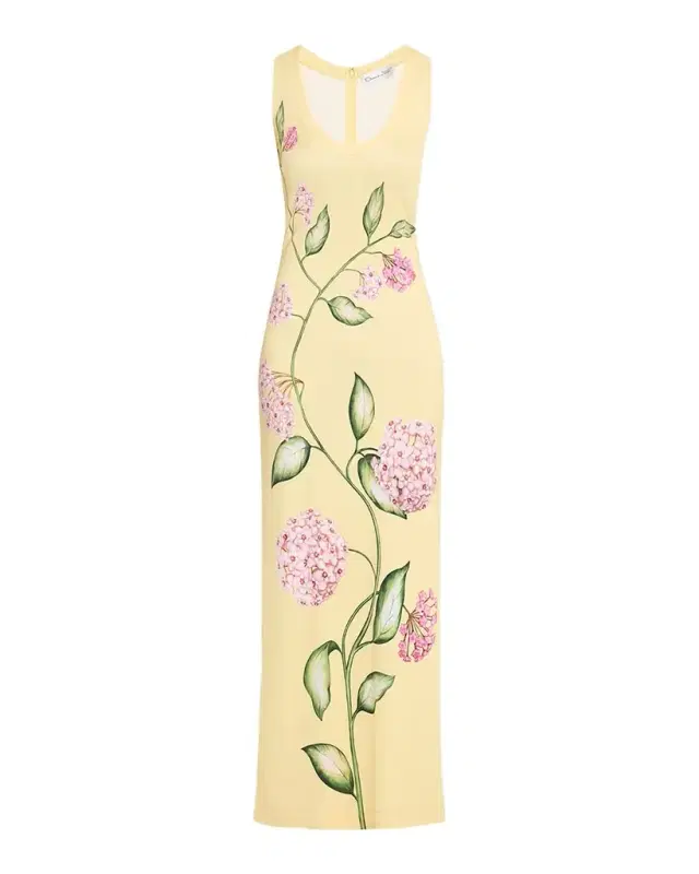 Sleeveless Porcelain Flowers Jersey Maxi Dress Sleeveless Porcelain Flowers Jersey Maxi Dress