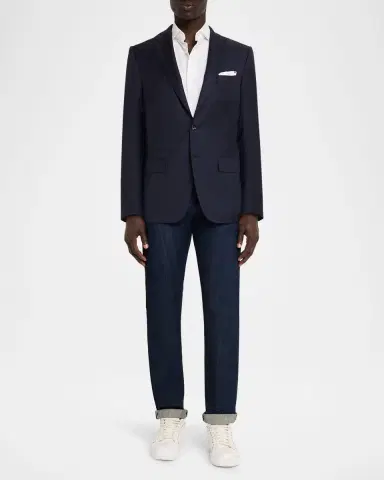 Kiton Men's Virgin Wool Single-Breasted Blazer | Thumbnail 2