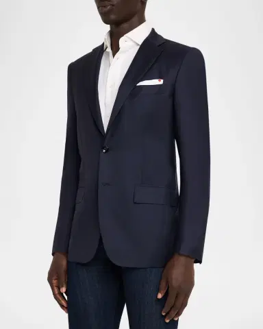 Kiton Men's Virgin Wool Single-Breasted Blazer | Thumbnail 4