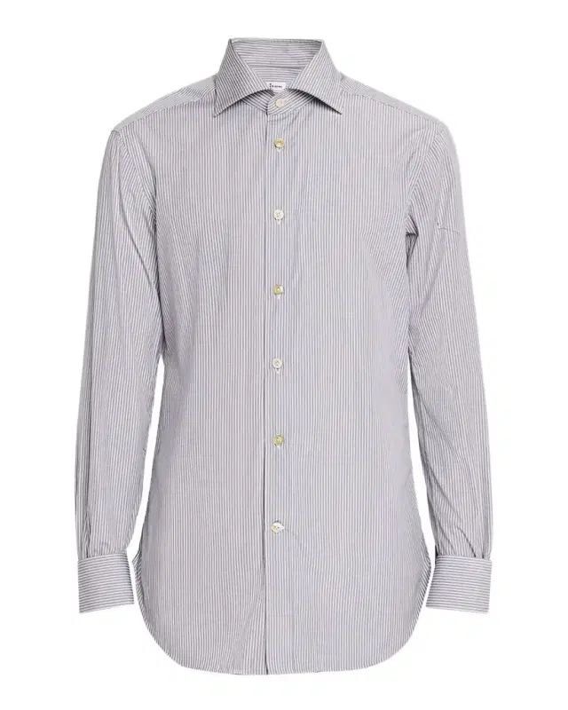 Kiton Men 's Micro-Stripe Cotton Shirt
