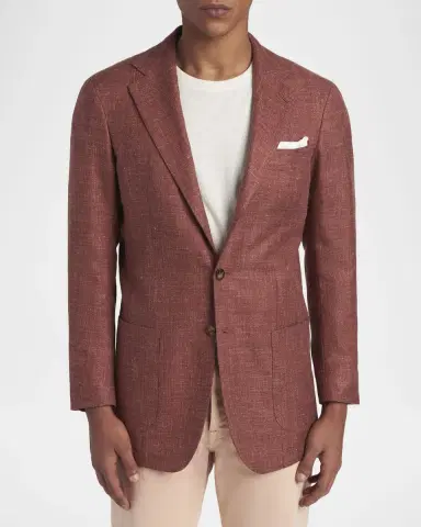 Kiton Men's Cashmere, Wool and Silk Single-Breasted Blazer | Thumbnail 4