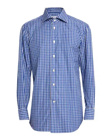Kiton Men's Windowpane Plaid Cotton Sport Shirt | Thumbnail 1