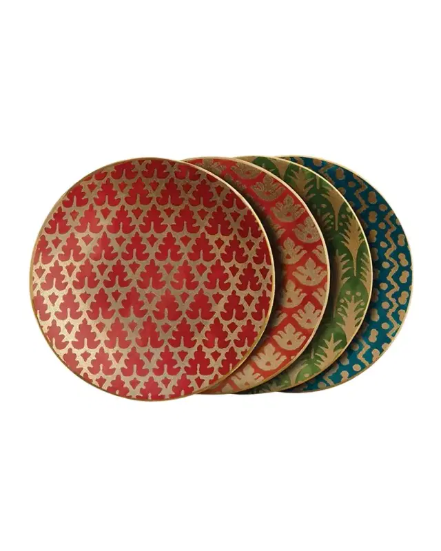 L 'Objet Fortuny Assorted Canape Plates, Set of 4