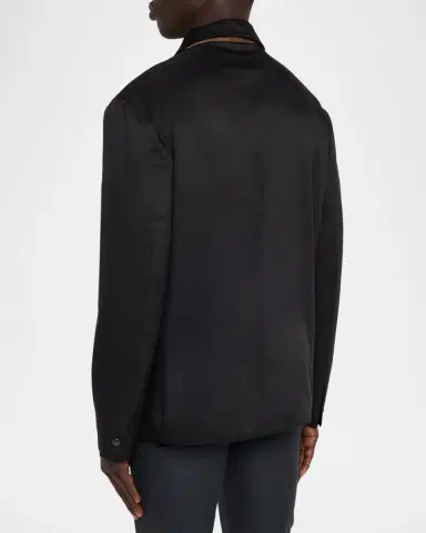 Kiton Men's Wool Full-Zip Shirt Jacket | Thumbnail 3 Kiton Men's Wool Full-Zip Shirt Jacket | Thumbnail 3