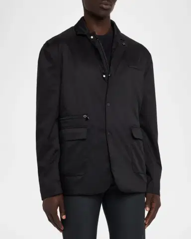 Kiton Men's Wool Full-Zip Shirt Jacket | Thumbnail 4 Kiton Men's Wool Full-Zip Shirt Jacket | Thumbnail 4