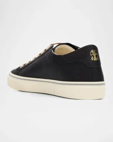 Brunello Cucinelli Men's Leather Foiled Logo Low-Top Sneakers | Thumbnail 2