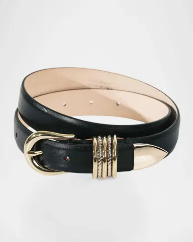 Déhanche Hollyhock Mixed Metal Leather Belt | Thumbnail 2