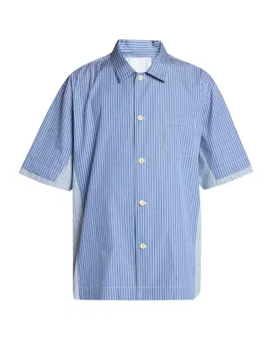 Sacai Men's Colorblock Striped Poplin Short-Sleeve Sport Shirt | Thumbnail 1