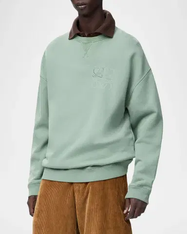 Loewe Men's Print-Embroidered Anagram Sweatshirt | Thumbnail 4 Loewe Men's Print-Embroidered Anagram Sweatshirt | Thumbnail 4