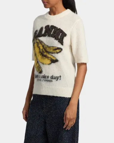 Ganni Brushed Alpaca Graphic Wool Sweater | Thumbnail 7 Ganni Brushed Alpaca Graphic Wool Sweater | Thumbnail 7