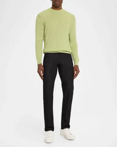 Sartorio Men's Black Denim Classic-Fit Pants | Thumbnail 2