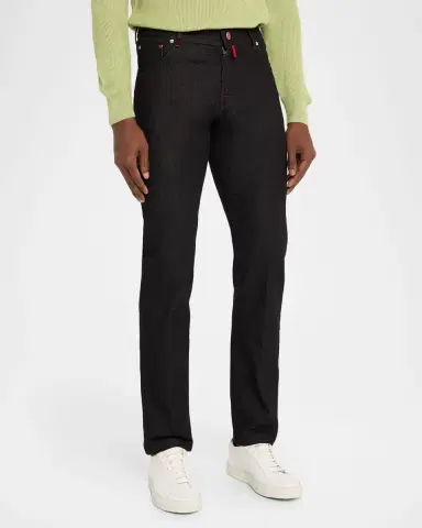 Sartorio Men's Black Denim Classic-Fit Pants | Thumbnail 4