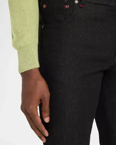 Sartorio Men's Black Denim Classic-Fit Pants | Thumbnail 5