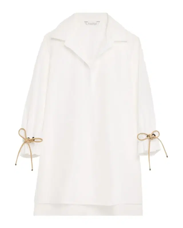 Raglan-Sleeve Cotton Poplin Blouse