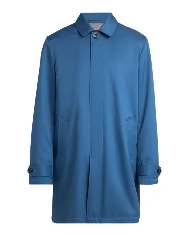 Kiton Men 's Concealed-Placket Raincoat