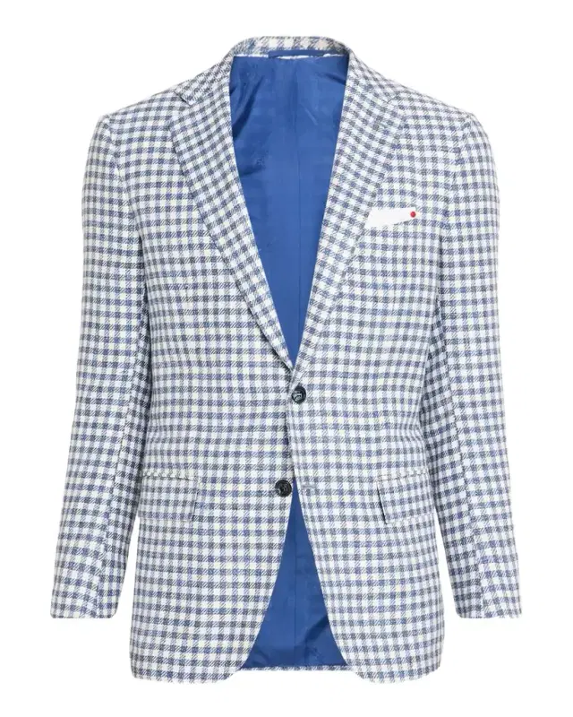 Kiton Men 's Cashmere, Wool and Silk Woven Plaid Sport Coat