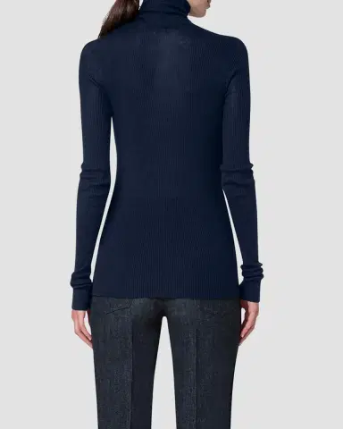 Akris Cashmere-Silk Fine Ribbed Knit Pullover | Thumbnail 3 Akris Cashmere-Silk Fine Ribbed Knit Pullover | Thumbnail 3