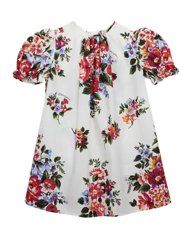Girl 's Floral-Print Cotton Dress, Size -6