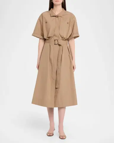 Lafayette 148 New York Belted Cotton Midi Shirtdress | Thumbnail 2