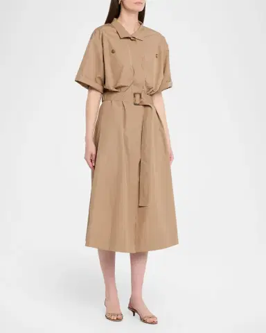 Lafayette 148 New York Belted Cotton Midi Shirtdress | Thumbnail 4