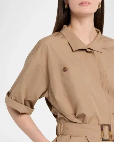 Lafayette 148 New York Belted Cotton Midi Shirtdress | Thumbnail 5