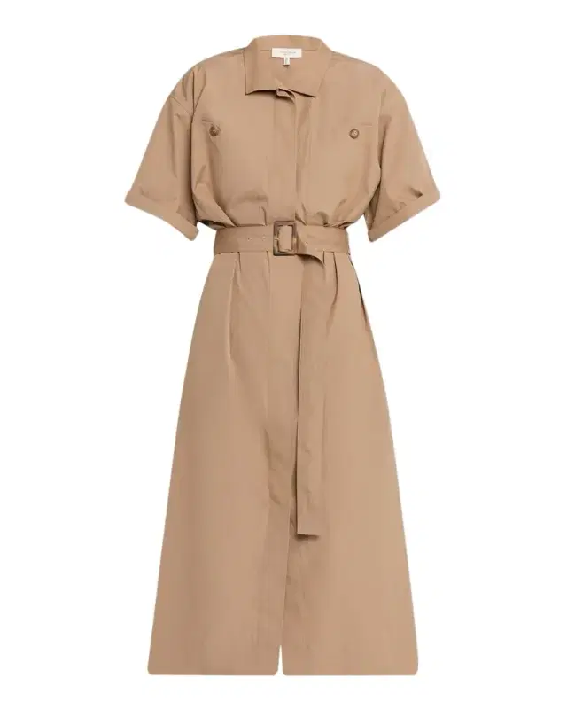 Belted Cotton Midi Shirtdress