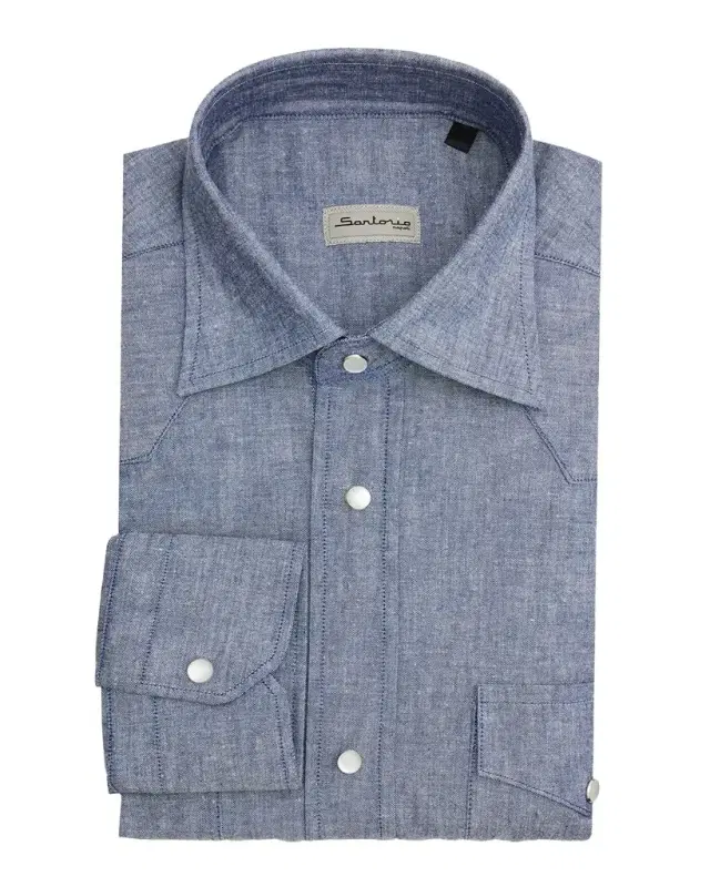 Igor Chambray Classic Button-Down Shirt