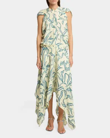 Proenza Schouler Sybella Printed Draped Maxi Dress | Thumbnail 2 Proenza Schouler Sybella Printed Draped Maxi Dress | Thumbnail 2