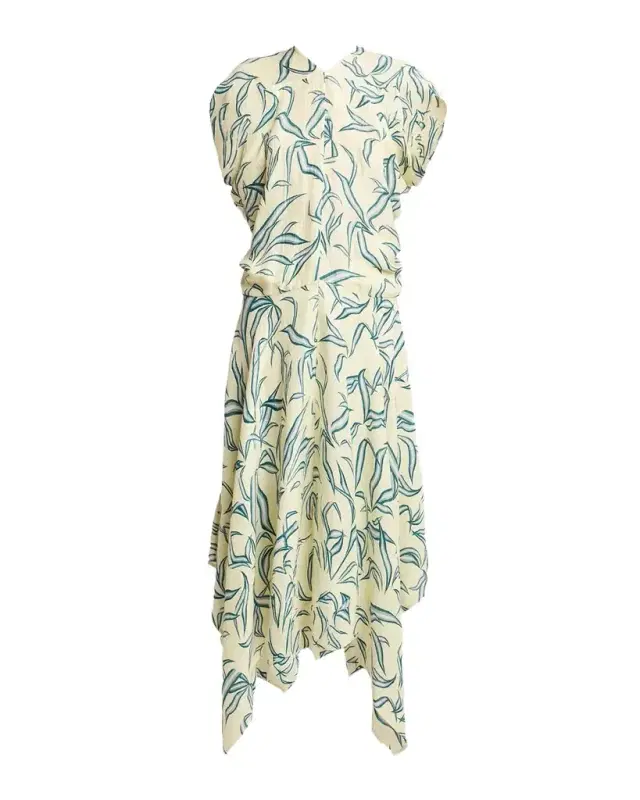 Proenza Schouler Sybella Printed Draped Maxi Dress