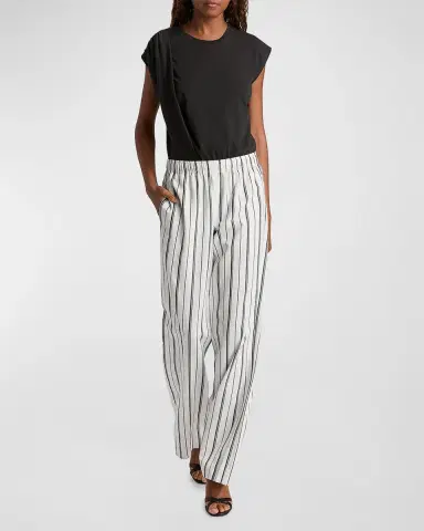 Vince Relaxed Short-Sleeve Draped Tee | Thumbnail 2