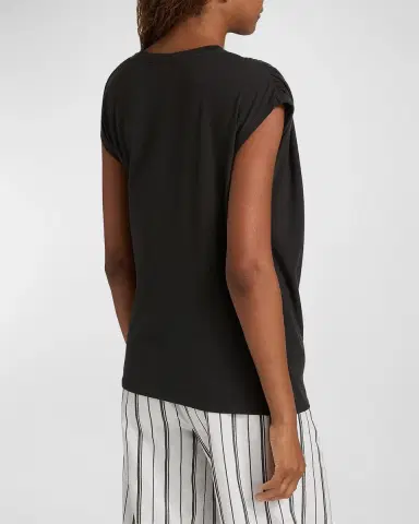Vince Relaxed Short-Sleeve Draped Tee | Thumbnail 3
