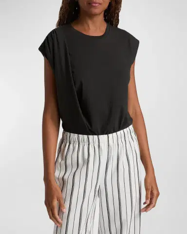 Vince Relaxed Short-Sleeve Draped Tee | Thumbnail 4