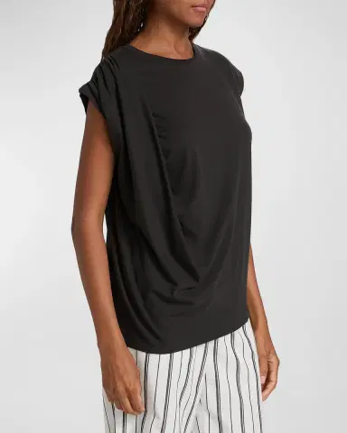 Vince Relaxed Short-Sleeve Draped Tee | Thumbnail 5