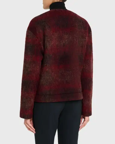 TONYWACK V-Neck Plaid Mohair Jacket | Thumbnail 3
