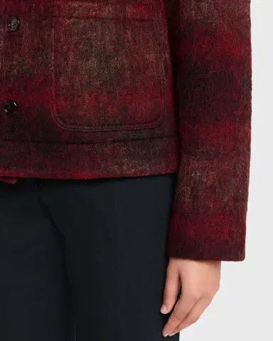 TONYWACK V-Neck Plaid Mohair Jacket | Thumbnail 5