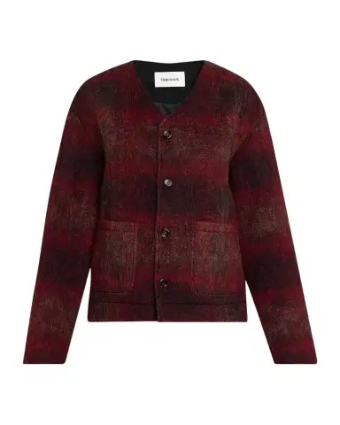 TONYWACK V-Neck Plaid Mohair Jacket | Thumbnail 1